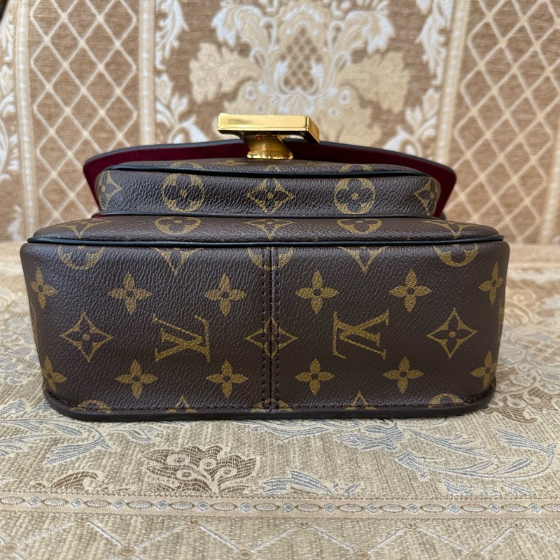 LV 原花金釦Passy MM肩斜背包M45592-4
