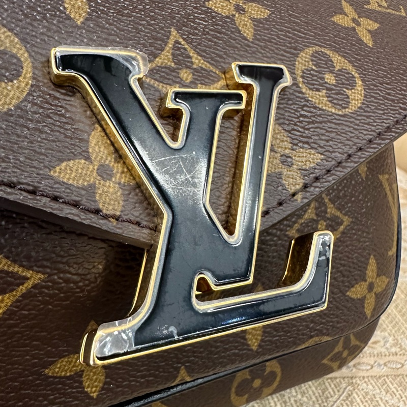 LV 原花金釦Passy MM肩斜背包M45592-10