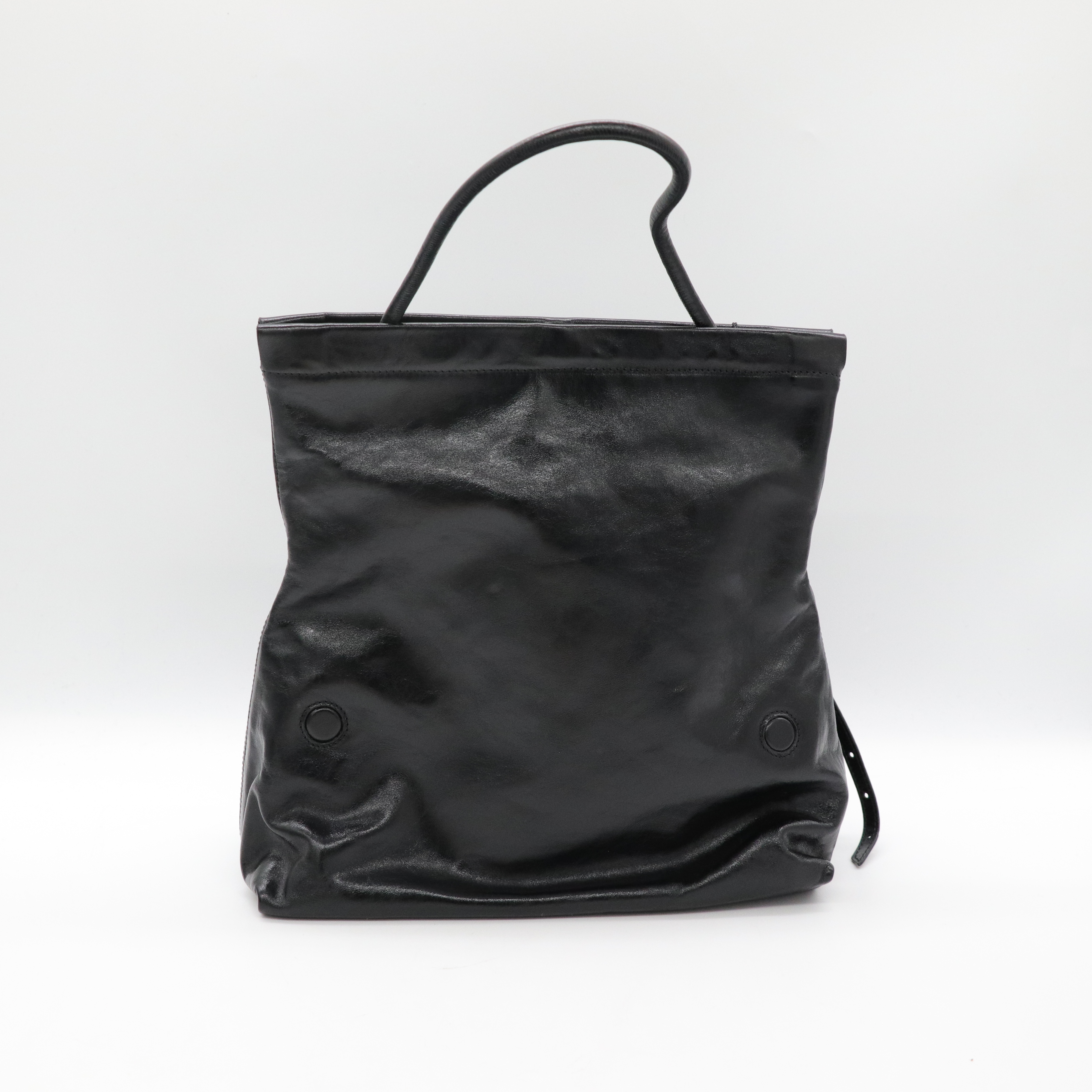 Ami Paris Grocery Bag 小牛皮 黑色 手提包-4