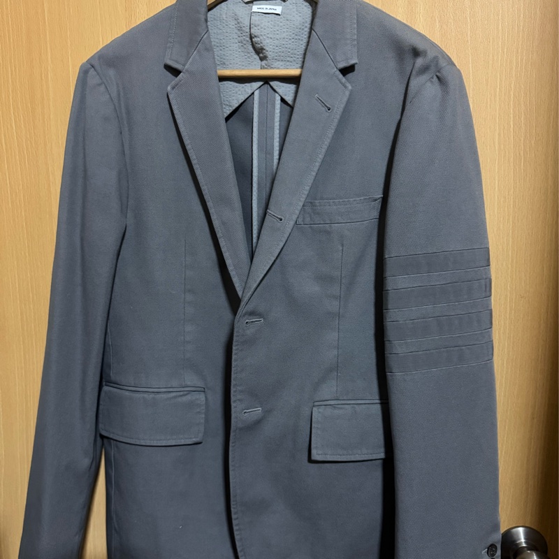 THOM BROWNE.灰色西裝外套-0