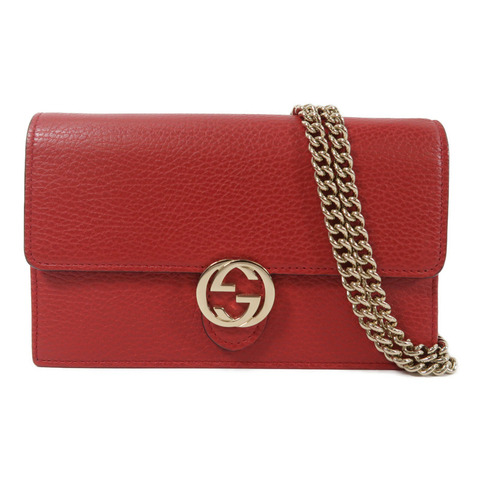 GUCCI 牛皮皮革Chain Shoulder鏈帶肩背袋