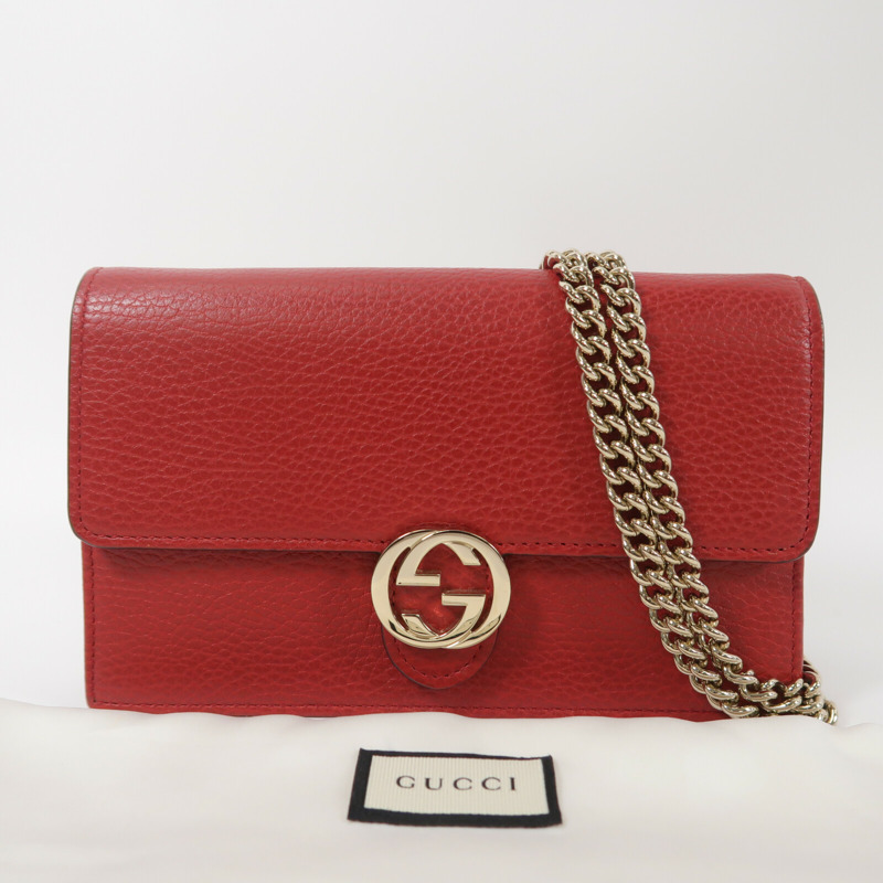 GUCCI 牛皮皮革Chain Shoulder鏈帶肩背袋-8