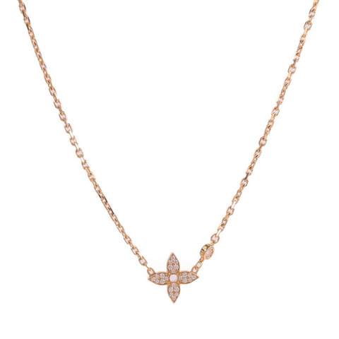 LOUIS VUITTON 18K玫瑰金Idylle Blossom Pendant鑽石項鍊