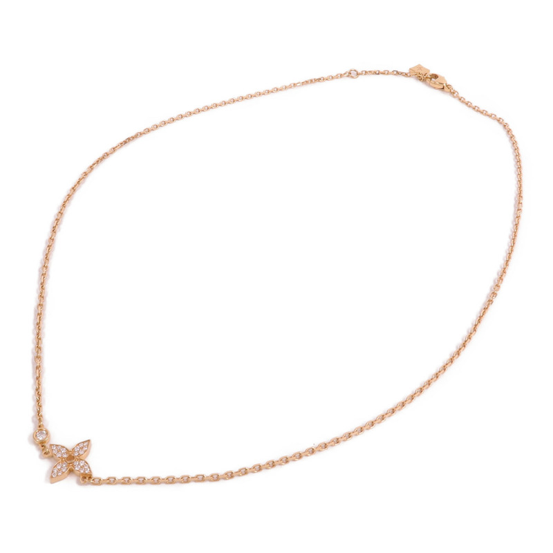 LOUIS VUITTON 18K玫瑰金Idylle Blossom Pendant鑽石項鍊-6