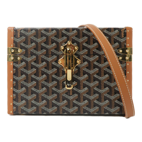 GOYARD 塗層帆布/牛皮皮革Sac Malle Cassette PM肩背袋