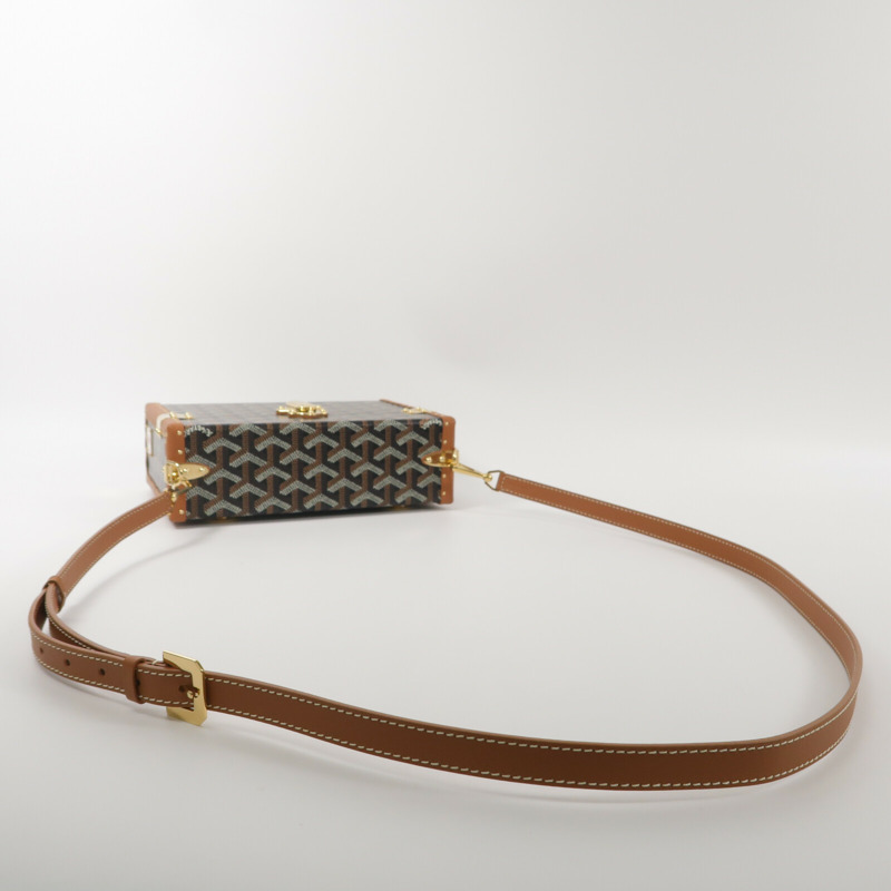 GOYARD 塗層帆布/牛皮皮革Sac Malle Cassette PM肩背袋-9