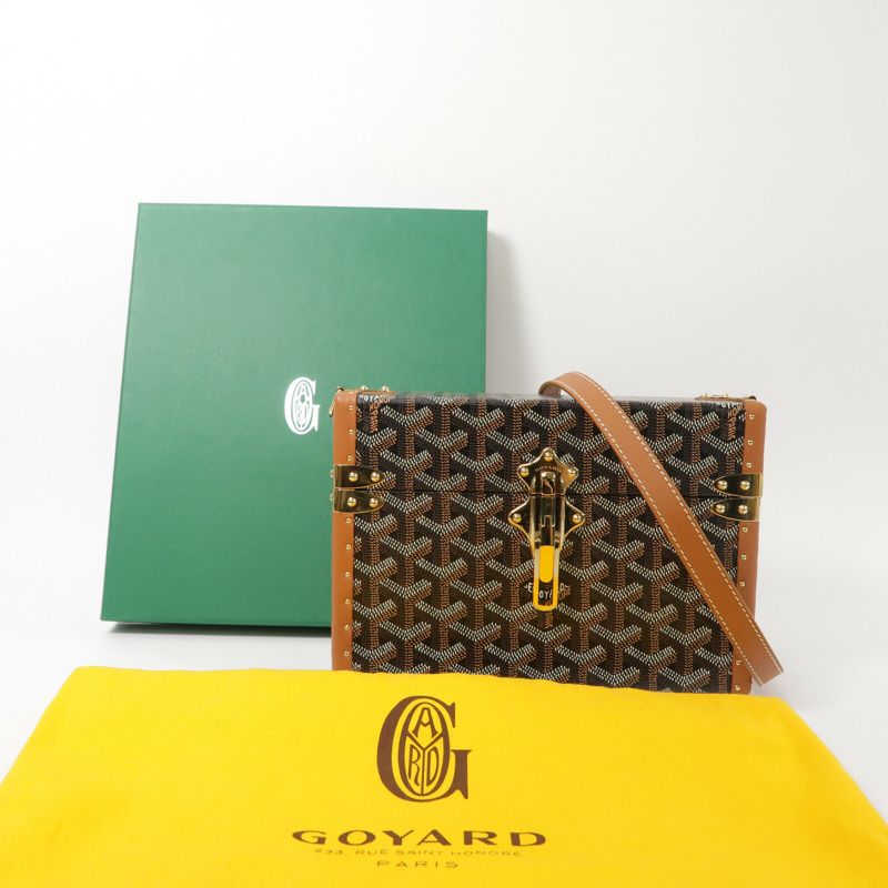 GOYARD 塗層帆布/牛皮皮革Sac Malle Cassette PM肩背袋-10