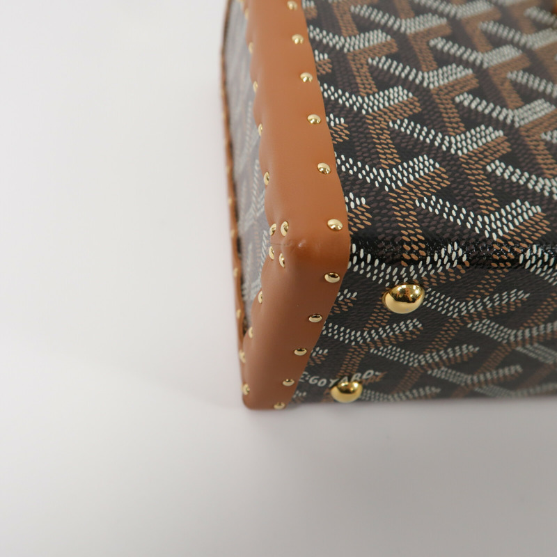 GOYARD 塗層帆布/牛皮皮革Sac Malle Cassette PM肩背袋-11