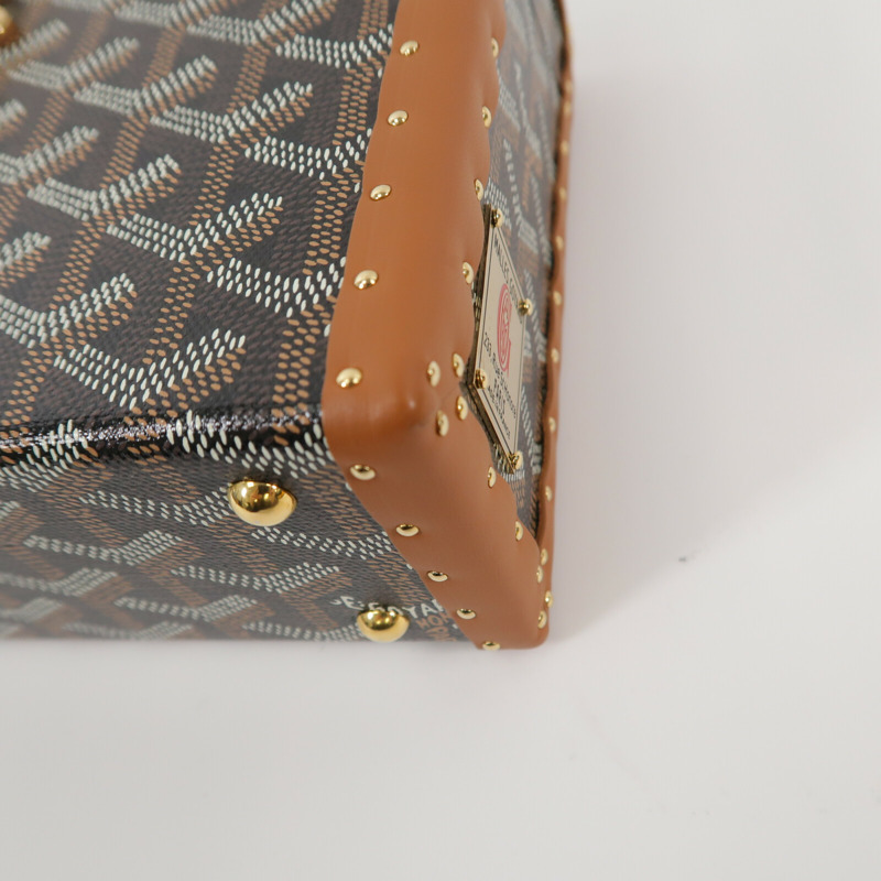 GOYARD 塗層帆布/牛皮皮革Sac Malle Cassette PM肩背袋-12