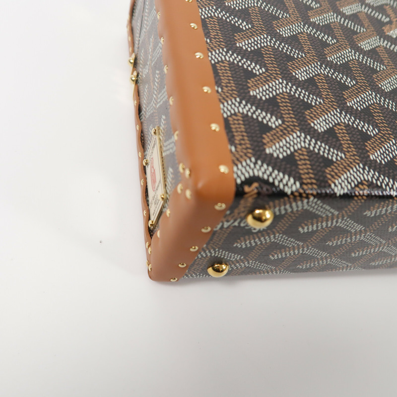 GOYARD 塗層帆布/牛皮皮革Sac Malle Cassette PM肩背袋-13