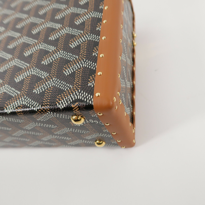 GOYARD 塗層帆布/牛皮皮革Sac Malle Cassette PM肩背袋-14