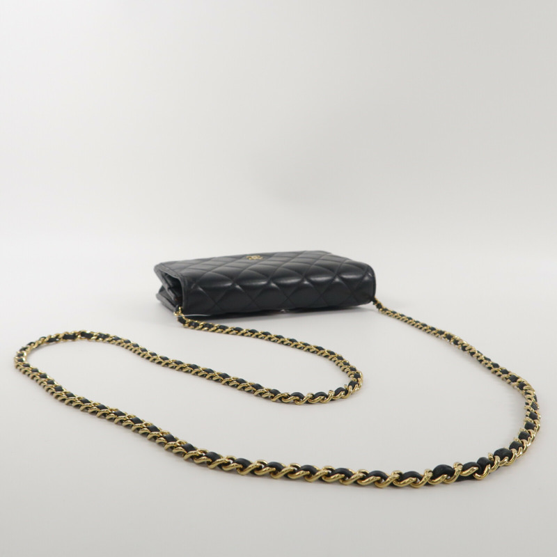 CHANEL 羊皮皮革WOC Wallet On Chain鏈帶肩背袋-8