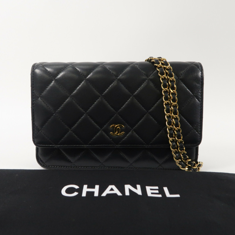 CHANEL 羊皮皮革WOC Wallet On Chain鏈帶肩背袋-9