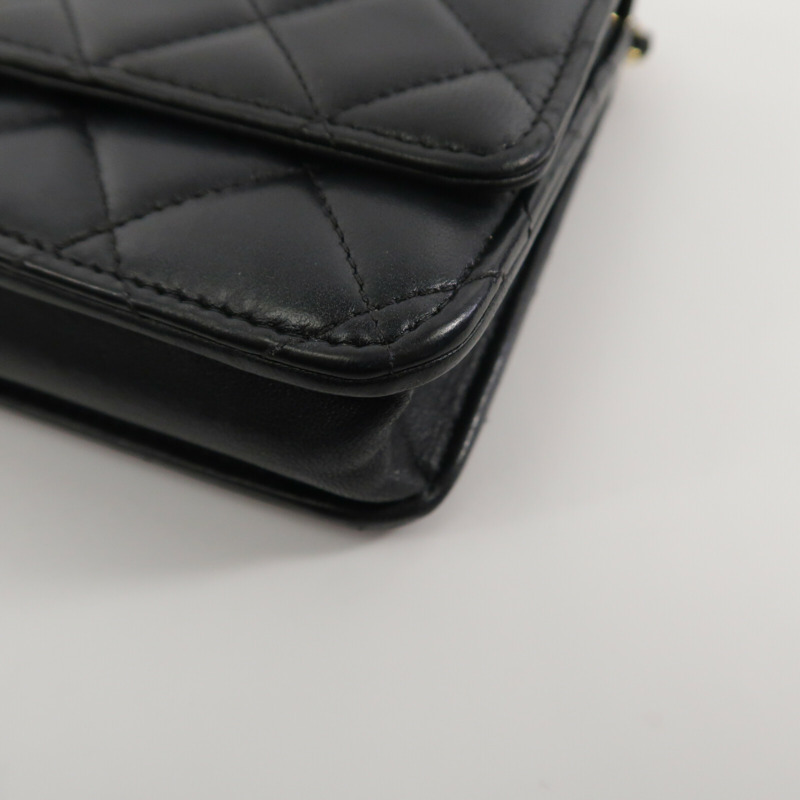 CHANEL 羊皮皮革WOC Wallet On Chain鏈帶肩背袋-11