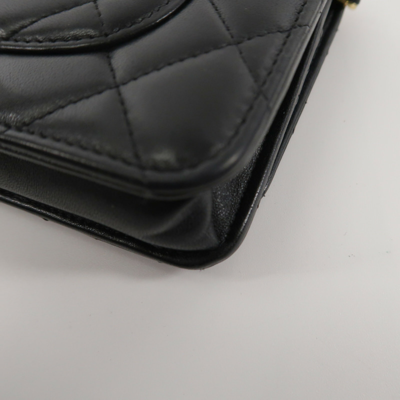 CHANEL 羊皮皮革WOC Wallet On Chain鏈帶肩背袋-13