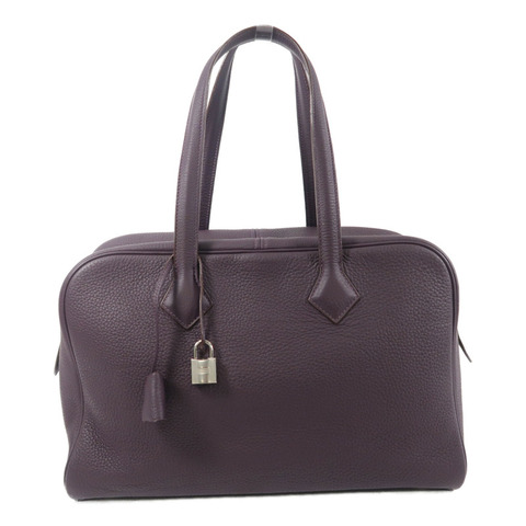 HERMES Clemence皮革Victoria 35手挽袋Rouge Pivoine