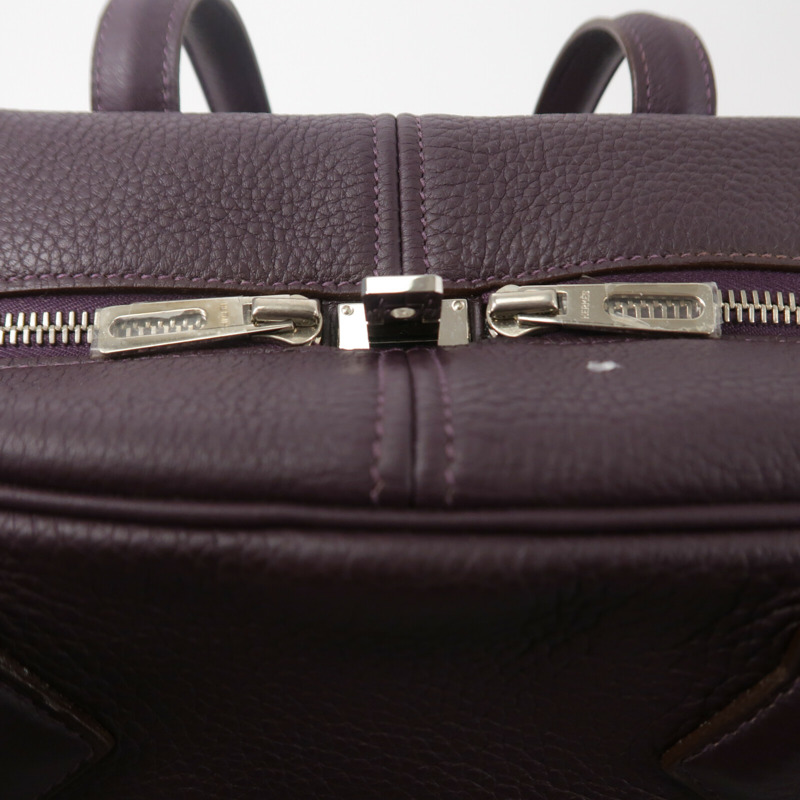 HERMES Clemence皮革Victoria 35手挽袋Rouge Pivoine-8