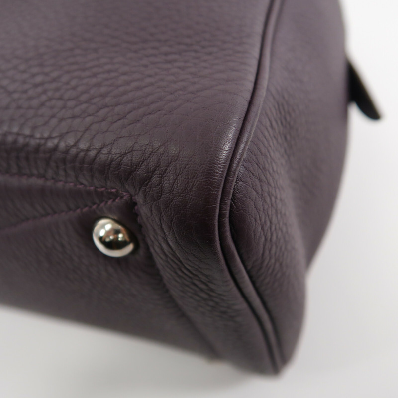 HERMES Clemence皮革Victoria 35手挽袋Rouge Pivoine-11