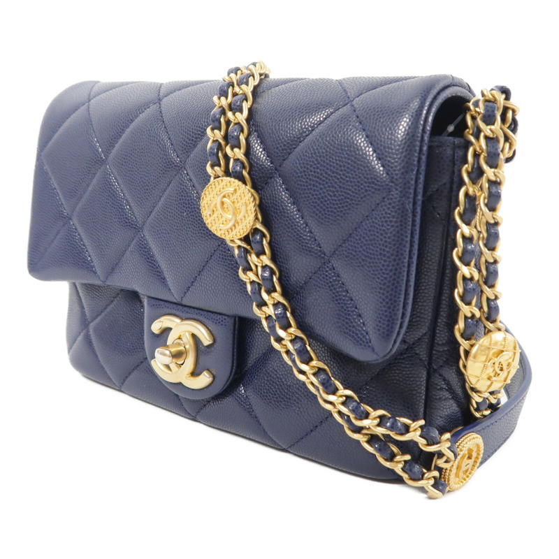 CHANEL 牛皮皮革Chain Shoulder鏈帶肩背袋-2