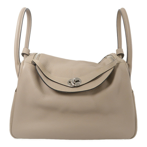 HERMES Clemence皮革Lindy 34手挽肩背兩用袋Gris Tourterelle