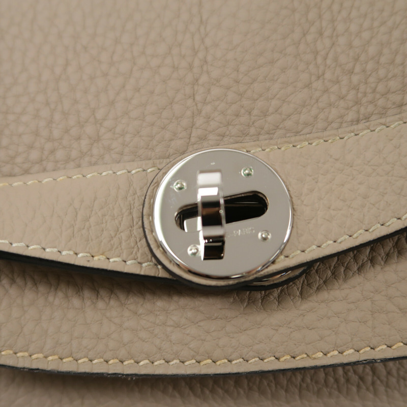HERMES Clemence皮革Lindy 34手挽肩背兩用袋Gris Tourterelle-5