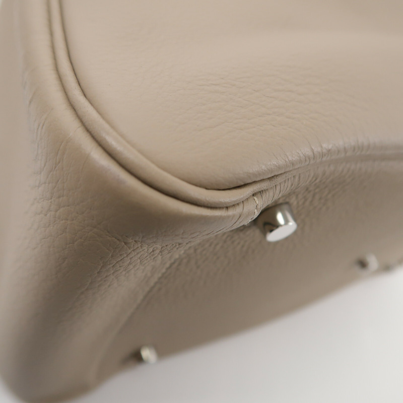 HERMES Clemence皮革Lindy 34手挽肩背兩用袋Gris Tourterelle-9
