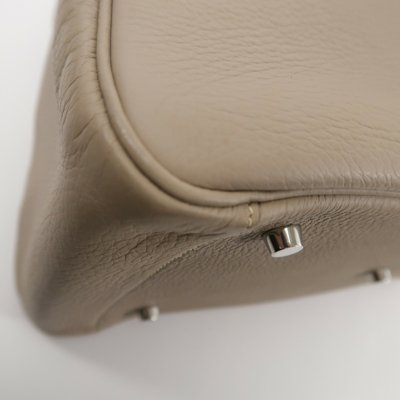 HERMES Clemence皮革Lindy 34手挽肩背兩用袋Gris Tourterelle-11