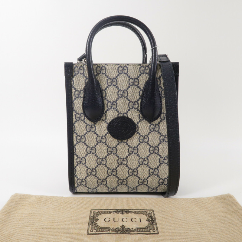 GUCCI 塗層帆布GG Supreme手挽肩背兩用袋-9