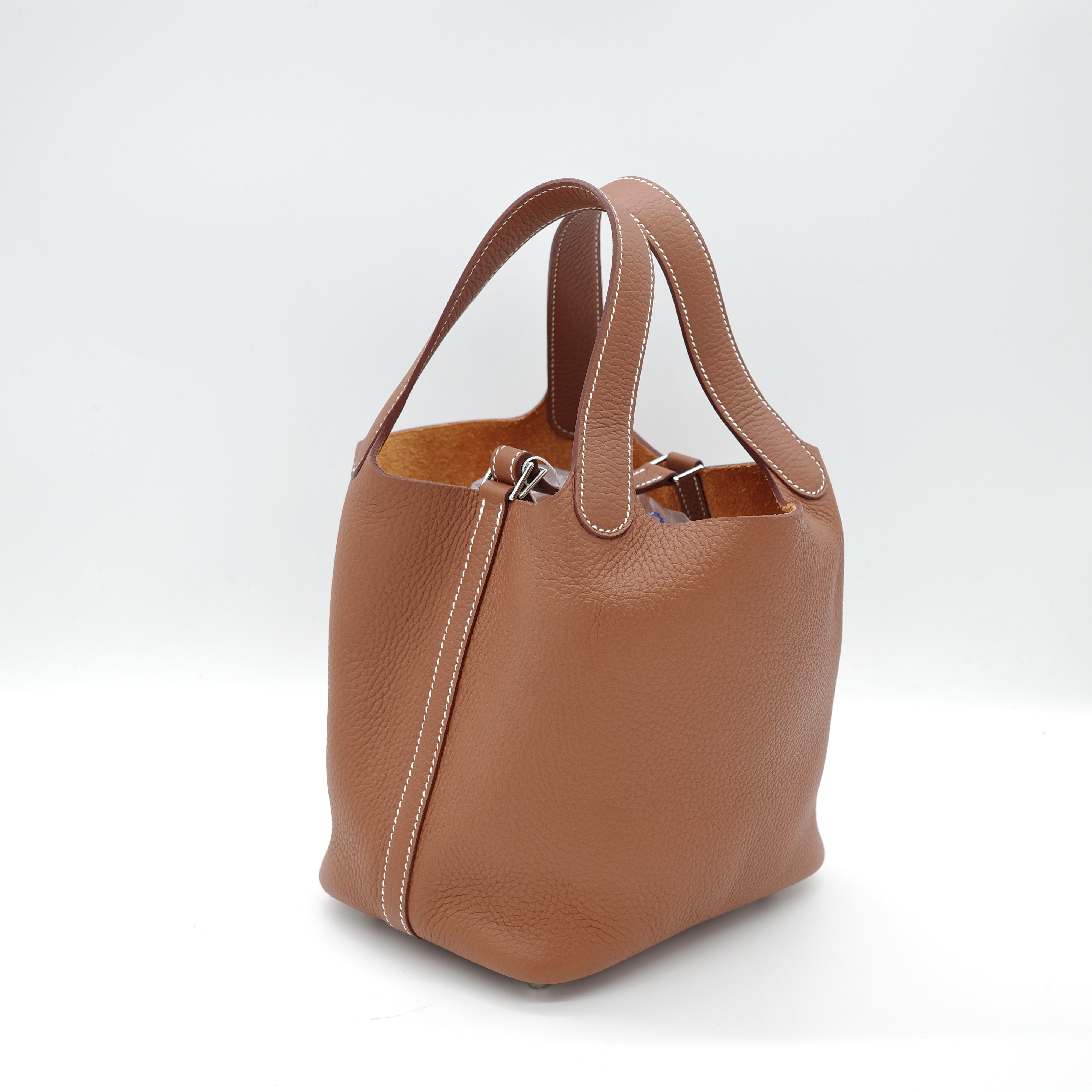 Hermès 愛馬仕 金棕 菜籃子 18 牛皮-3