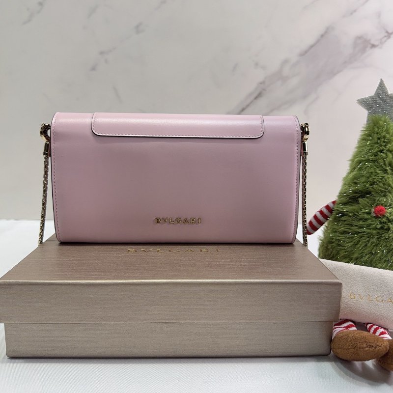 BVLGARI Serpenti Forever粉色小牛皮蛇頭WOC-1