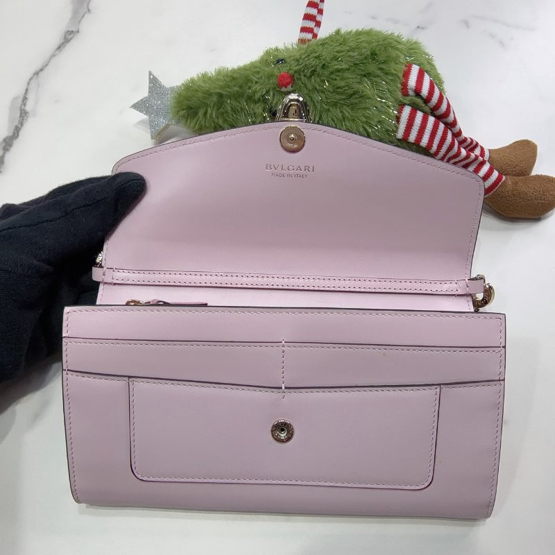 BVLGARI Serpenti Forever粉色小牛皮蛇頭WOC-4