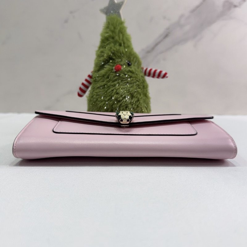 BVLGARI Serpenti Forever粉色小牛皮蛇頭WOC-7