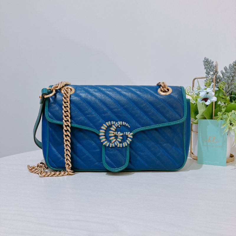 TK2074 Gucci GG Marmont Medium Blue X Green-0