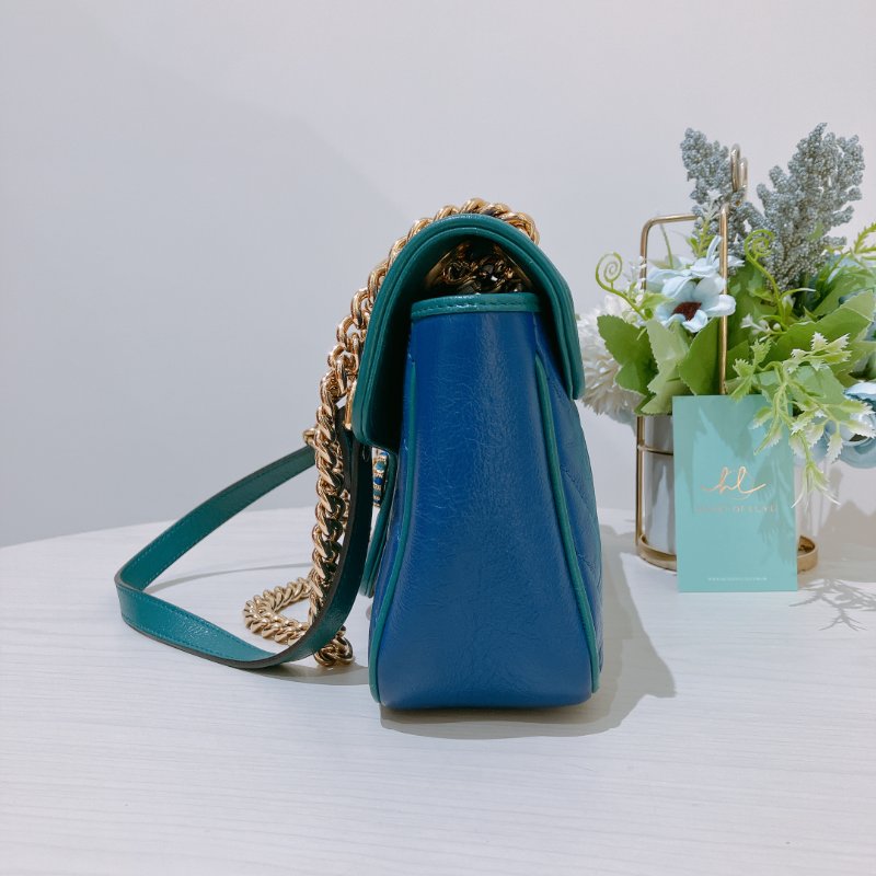 TK2074 Gucci GG Marmont Medium Blue X Green-3