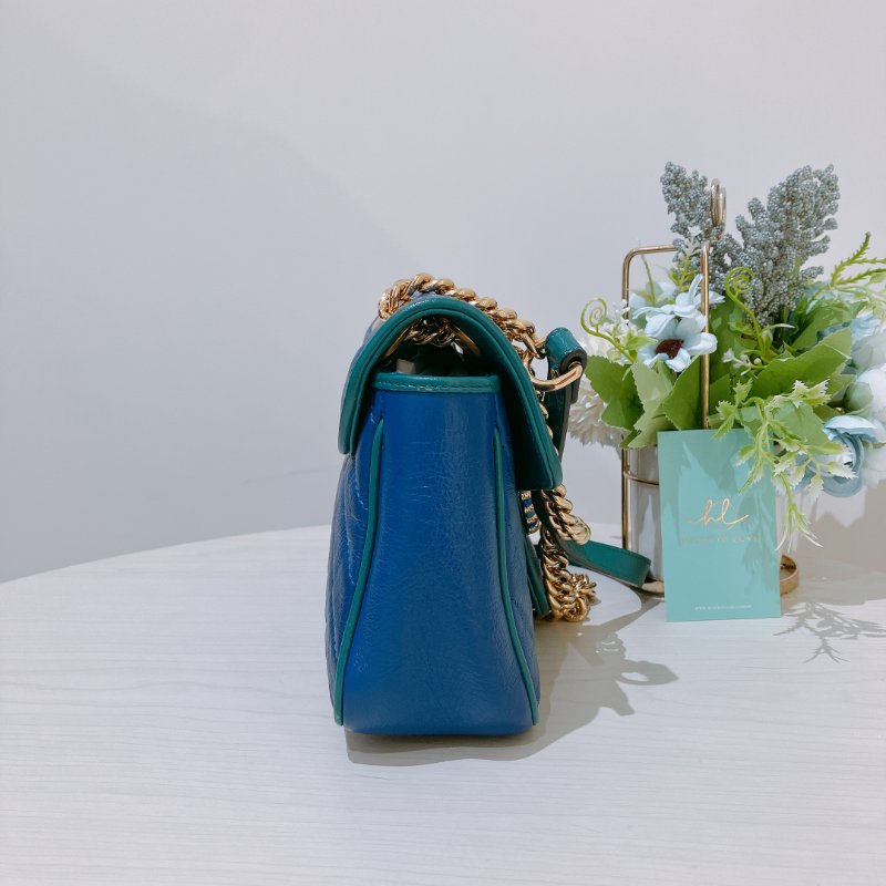 TK2074 Gucci GG Marmont Medium Blue X Green-4