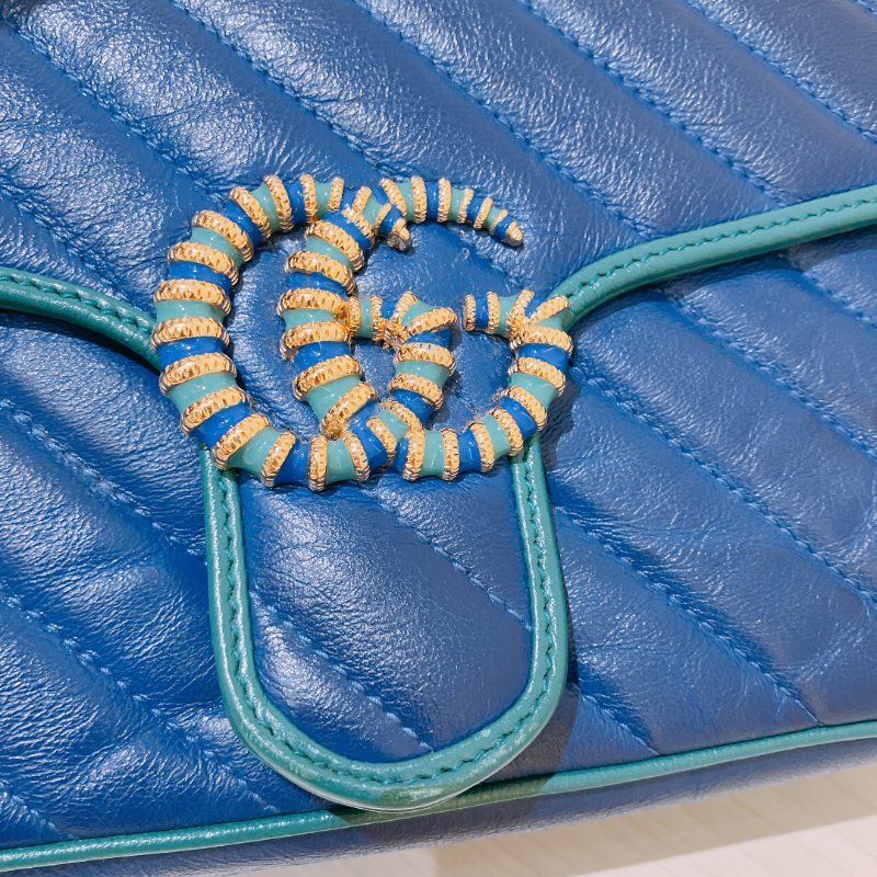 TK2074 Gucci GG Marmont Medium Blue X Green-15