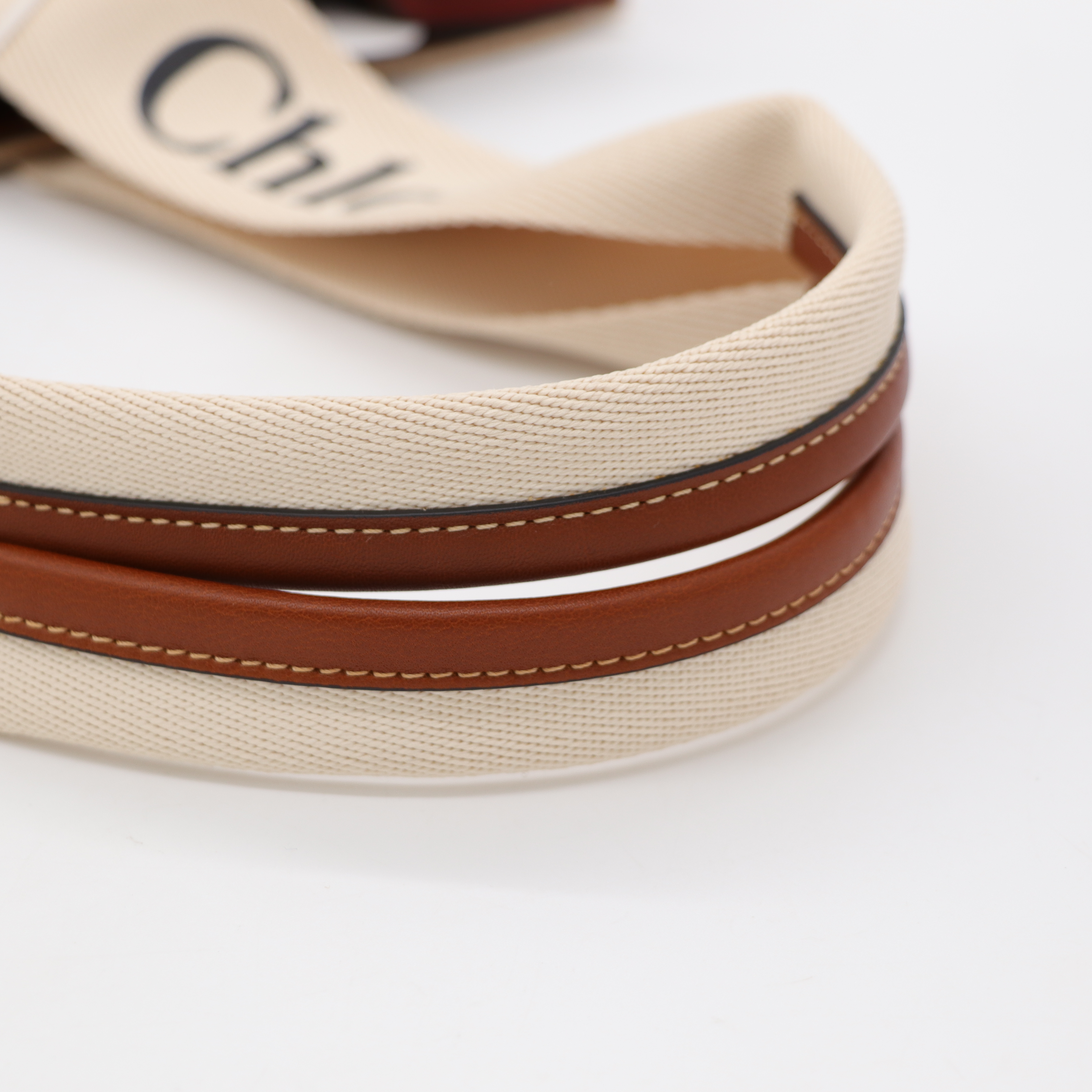 Chloé 蔻伊 Woody tote 中號 千鳥紋/棕色 拼接 托特包-8
