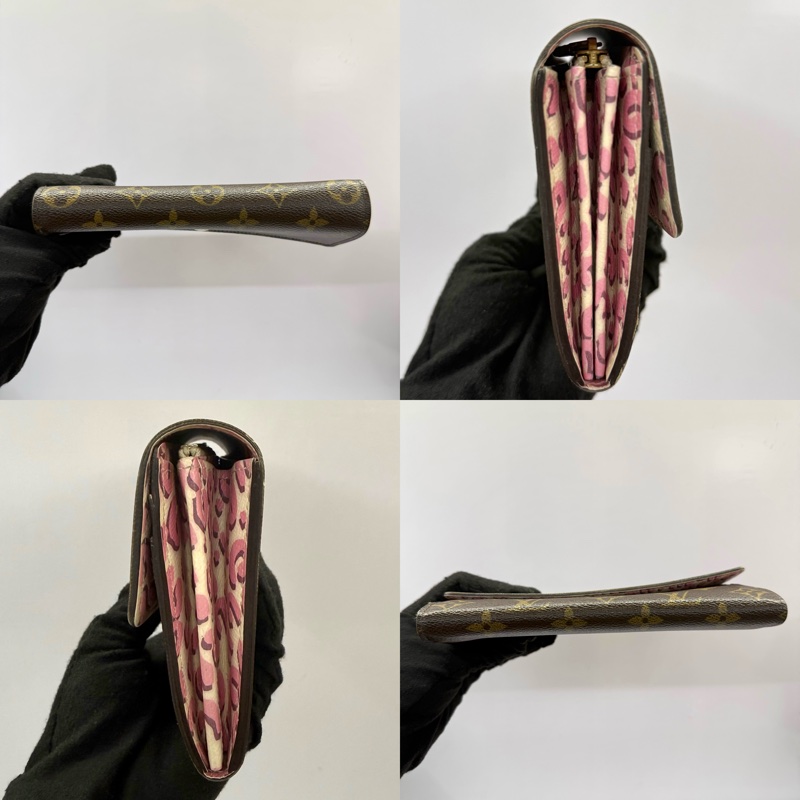 LOUIS VUITTON 路易威登 老花 PORTEFEUILLE SARAH LEOPARD 粉紅豹紋長夾 M60105-3