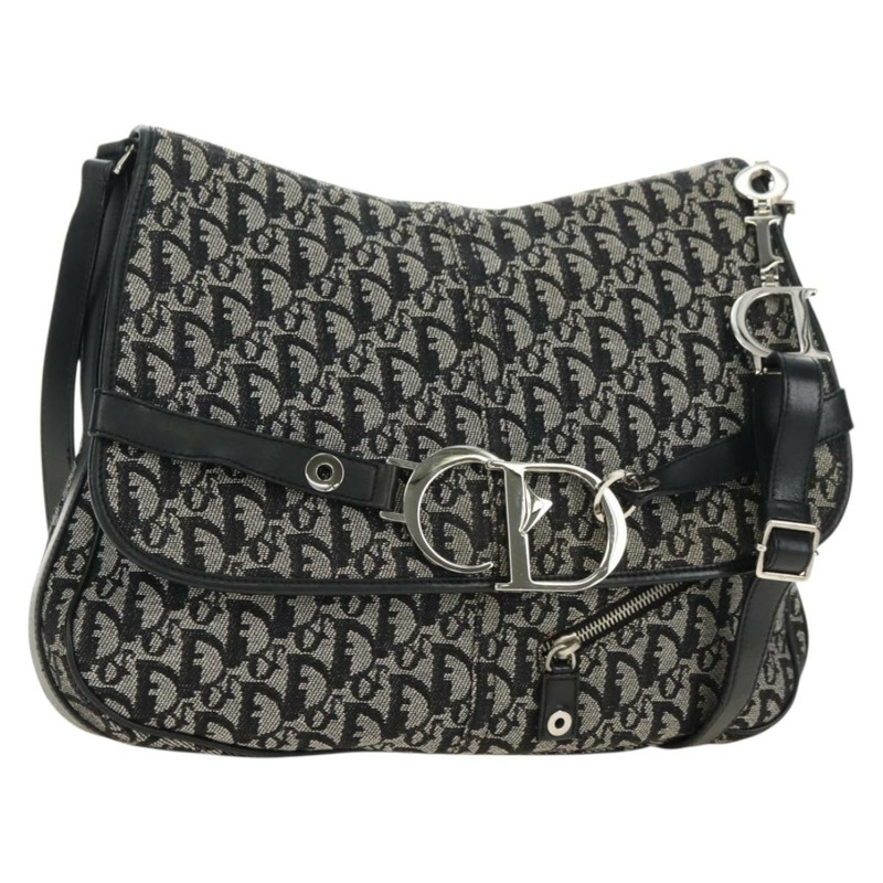 【日本直送】Christian Dior Trotter帆布肩背包 黑色銀色 正品 bs35297SAV-0