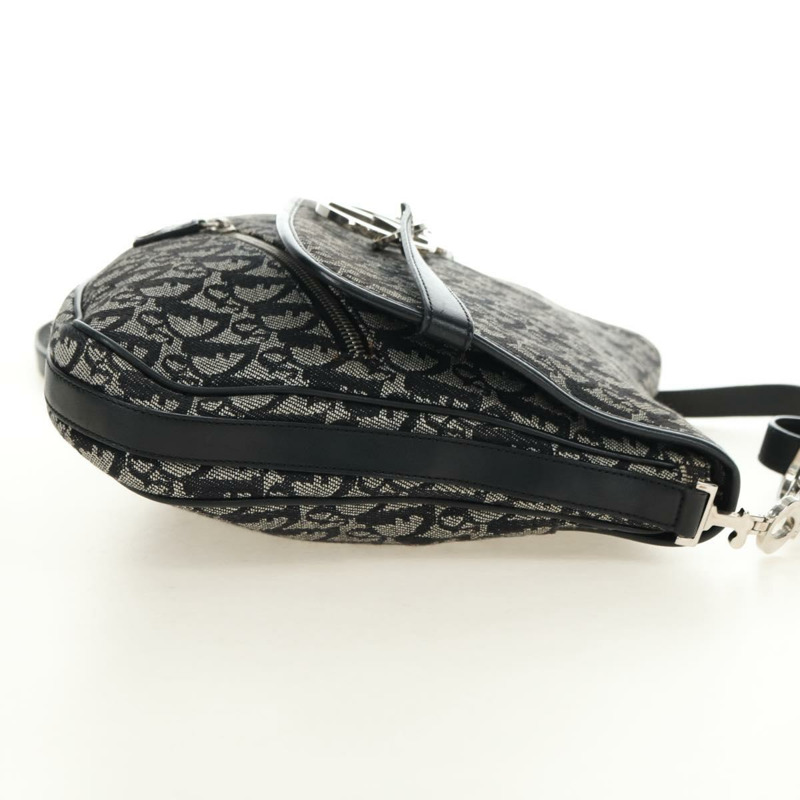 【日本直送】Christian Dior Trotter帆布肩背包 黑色銀色 正品 bs35297SAV-3