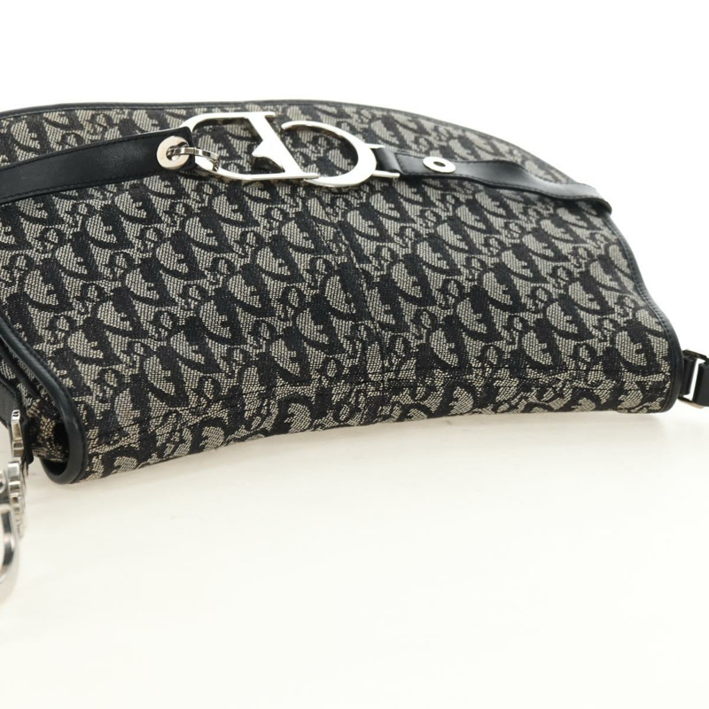 【日本直送】Christian Dior Trotter帆布肩背包 黑色銀色 正品 bs35297SAV-5