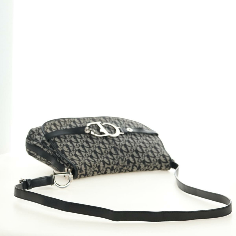 【日本直送】Christian Dior Trotter帆布肩背包 黑色銀色 正品 bs35297SAV-6
