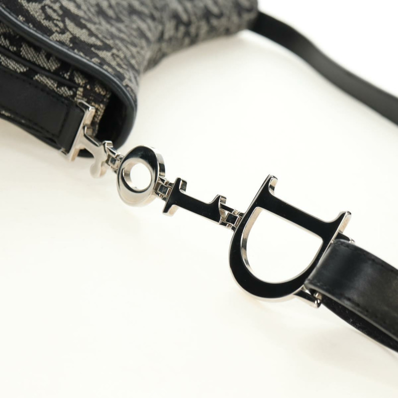 【日本直送】Christian Dior Trotter帆布肩背包 黑色銀色 正品 bs35297SAV-7
