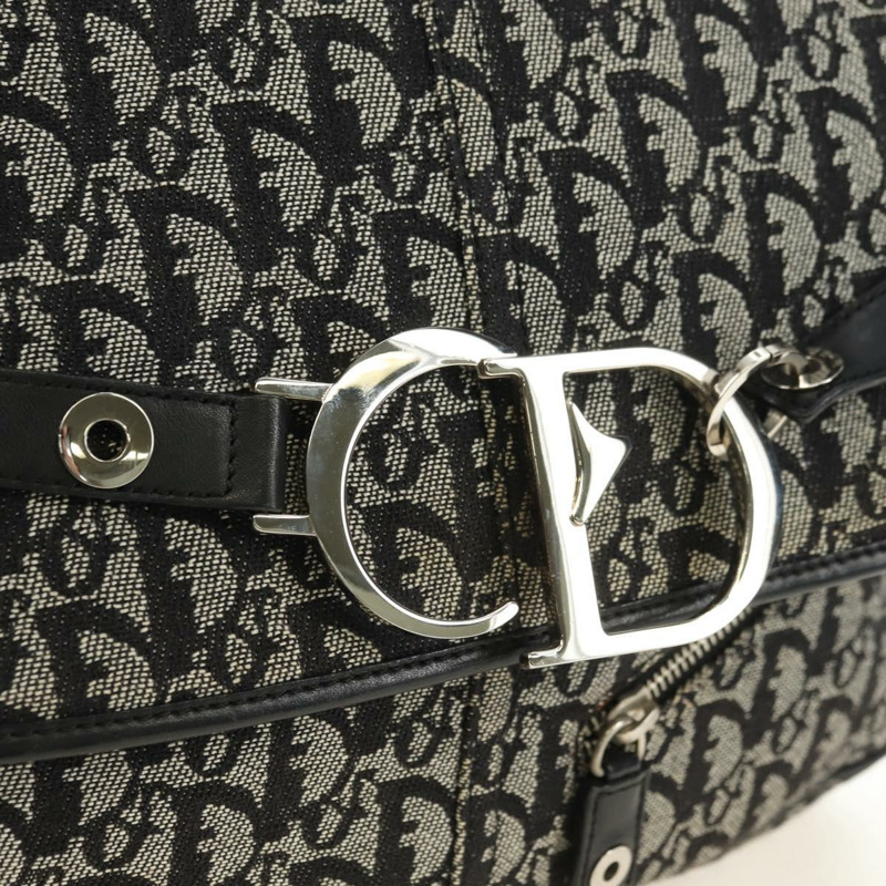 【日本直送】Christian Dior Trotter帆布肩背包 黑色銀色 正品 bs35297SAV-18