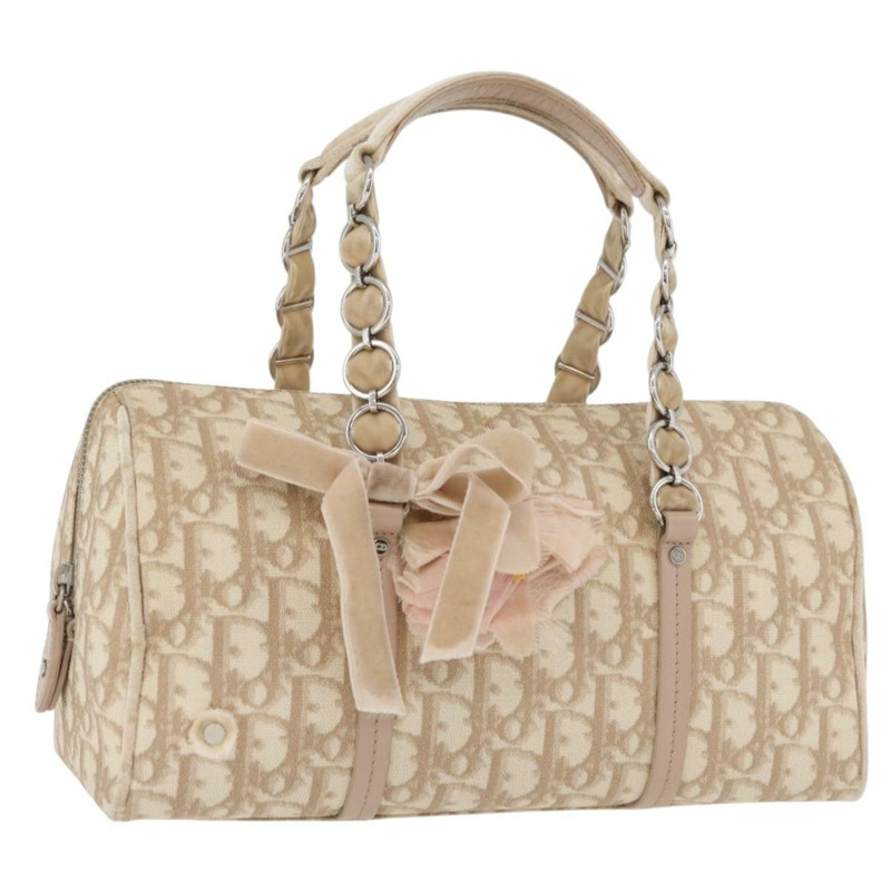 【日本直送】Christian Dior Trotter帆布浪漫手提包 PVC 米色銀色 正品 yk20375SAV-0