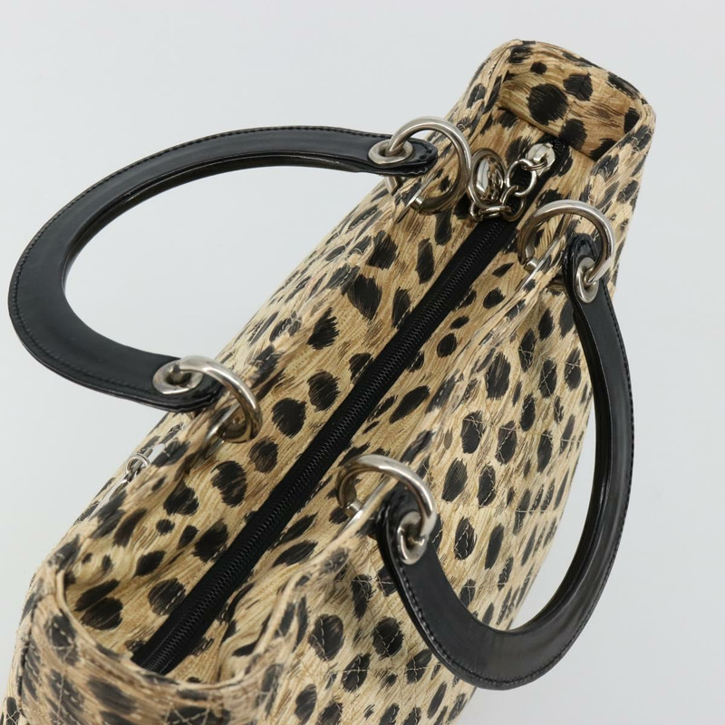 【日本直送】Christian Dior Canage Lady Dior 手提包 尼龍 米色 銀色 正品 182018V-5