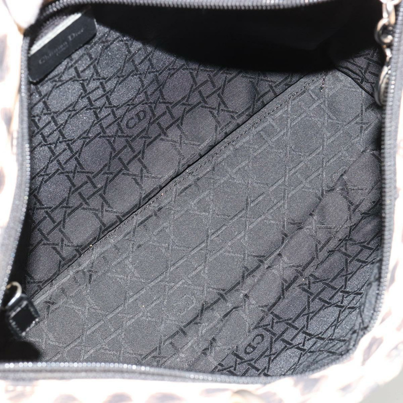 【日本直送】Christian Dior Canage Lady Dior 手提包 尼龍 米色 銀色 正品 182018V-9