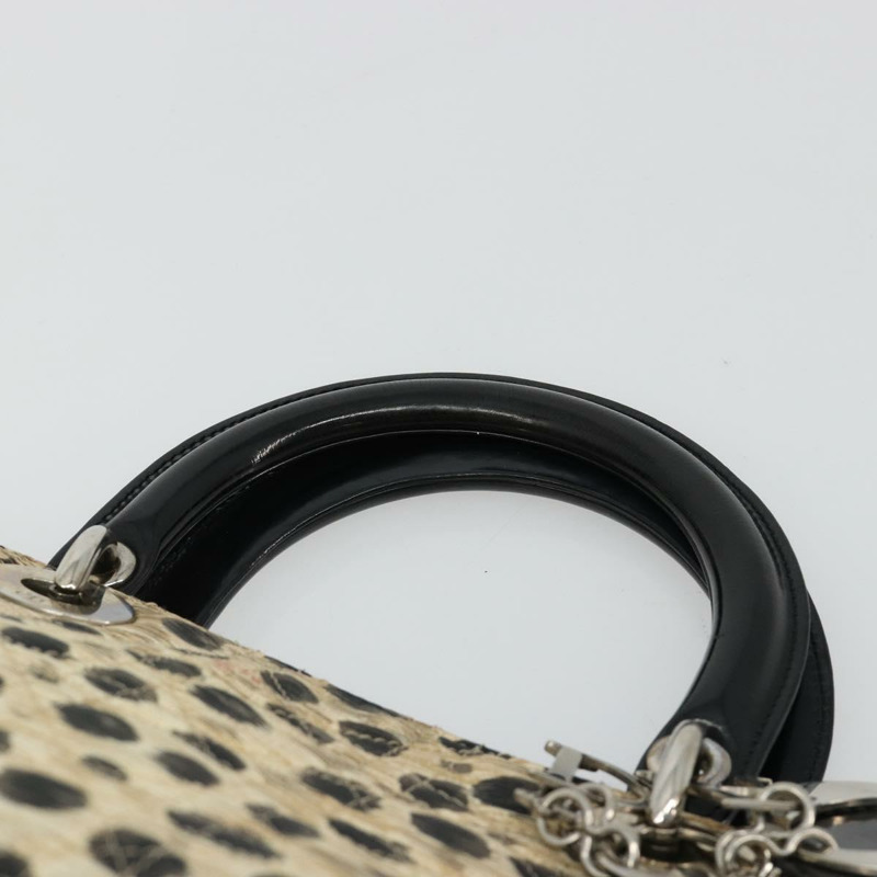 【日本直送】Christian Dior Canage Lady Dior 手提包 尼龍 米色 銀色 正品 182018V-13