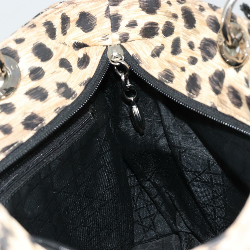 【日本直送】Christian Dior Canage Lady Dior 手提包 尼龍 米色 銀色 正品 182018V-19