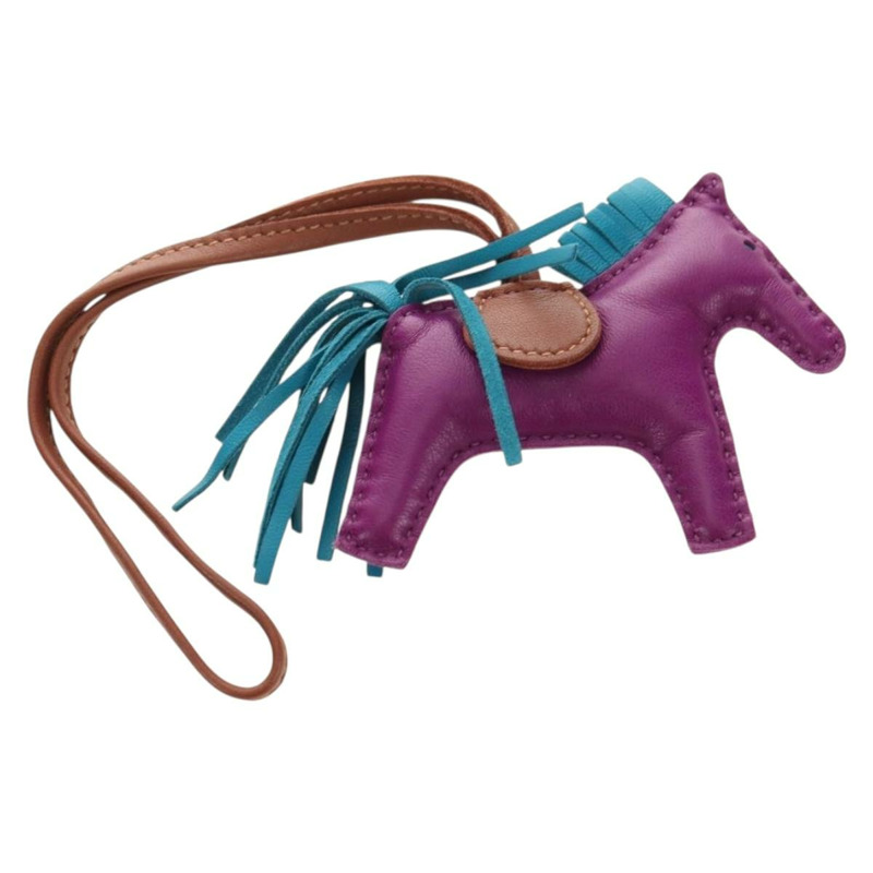 【日本直送】愛馬仕 Rodeo PM 紫色皮革吊飾,正品編號 178894M-8